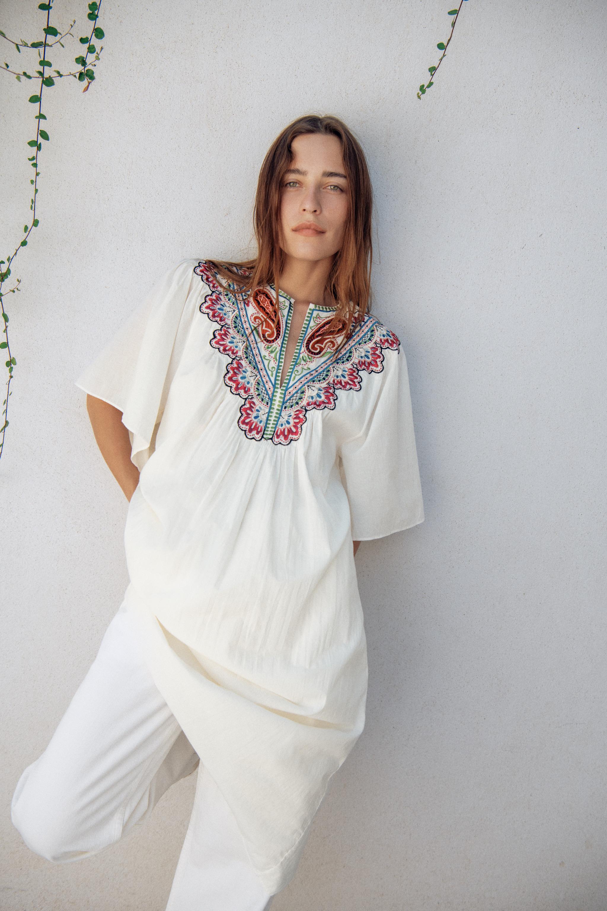 ZW COLLECTION EMBROIDERED MIDI DRESS